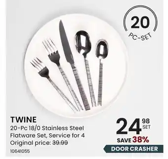 Stokes TWINE 20-Pc 18/0 Stainless Steel Flatware Set offer