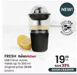 Stokes FRESH thinkkitchen USB Citrus Juicer offer