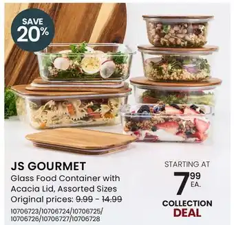 Stokes JS GOURMET Glass Food Container with Acacia Lid offer