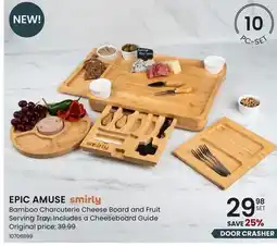 Stokes Smirly EPIC AMUSE Bamboo Charcuterie Cheese Board and Fruit Serving Tray offer