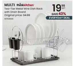 Stokes Two-Tier Metal Wire Dish Rack with Drain Board offer