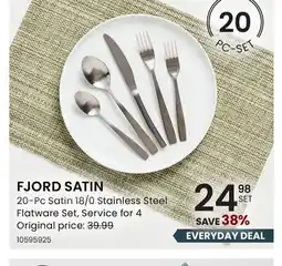 Stokes FJORD SATIN 20-Pc Satin 18/0 Stainless Steel Flatware Set offer