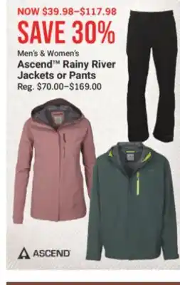 Cabela's Ascend Rainy River Jackets or Pants offer