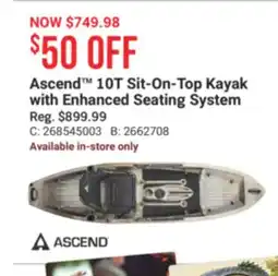 Cabela's Ascend 10T Sit-On-Top Kayak with Enhanced Seating System offer