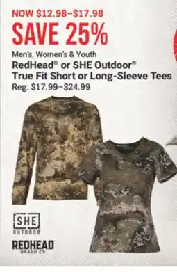 Cabela's RedHead or SHE Outdoor True Fit Short or Long-Sleeve Tees offer