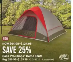 Cabela's Bass Pro Shops Dome Tents offer