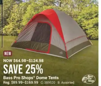 Cabela's Bass Pro Shops Dome Tents offer