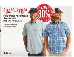 Cabela's Huk Men's Apparel and Accessories offer