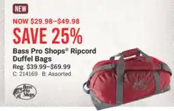 Cabela's Bass Pro Shops Ripcord Duffel Bags offer