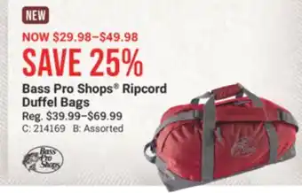 Cabela's Bass Pro Shops Ripcord Duffel Bags offer