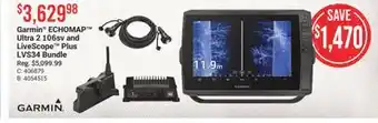 Cabela's Garmin ECHOMAP Ultra 2 106sv and LiveScope Plus LVS34 Bundle offer