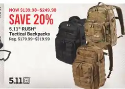 Cabela's 5.11 RUSH Tactical Backpacks offer