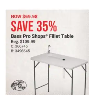 Cabela's Bass Pro Shops Fillet Table offer