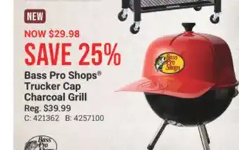 Cabela's Bass Pro Shops Trucker Cap Charcoal Grill offer