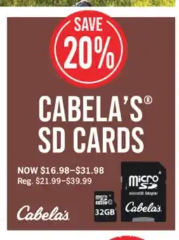 Cabela's Cabela's SD cards offer