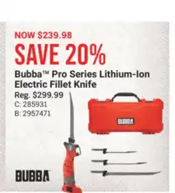 Cabela's Bubba Pro Series Lithium-Ion Electric Fillet Knife offer