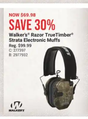 Cabela's Walker's Razor TrueTimber Strata Electronic Muffs offer
