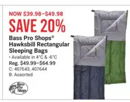 Cabela's Bass Pro Shops Hawksbill Rectangular Sleeping Bags offer