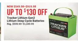 Cabela's Tracker Lithium Gen2 Lithium Deep Cycle Batteries offer