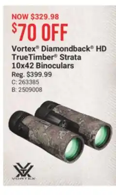 Cabela's Vortex Diamondback HD TrueTimber Strata 10x42 Binoculars offer