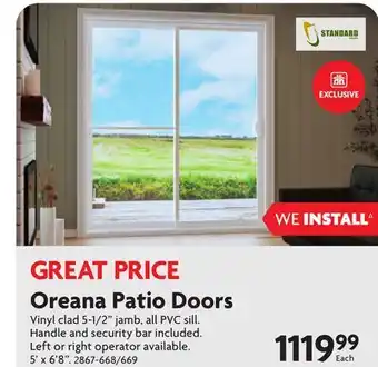Home Hardware Oreana Patio Doors offer