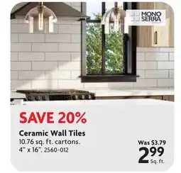 Home Hardware 4 x 16 Ceramic Wall Tiles offer