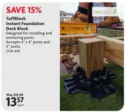 Home Hardware TuffBlock Instant Foundation Deck Block offer
