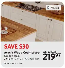 Home Hardware Acacia Wood Countertop offer