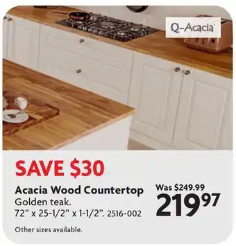 Home Hardware Acacia Wood Countertop offer
