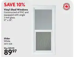Home Hardware Vinyl Shed Windows offer