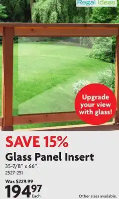 Home Hardware Glass Panel Insert offer