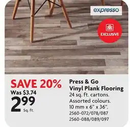 Home Hardware Press & Go Vinyl plank Flooring offer
