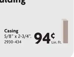 Home Hardware 5/8 x 2-3/4 x 7'1 Medium Density Fibreboard Primed Surfaced Four Sides E2E Moulding offer