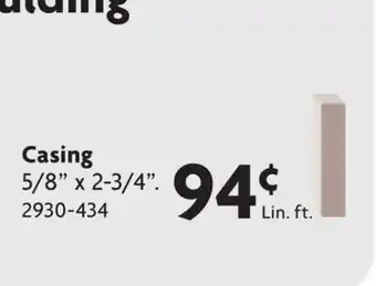Home Hardware 5/8 x 2-3/4 x 7'1 Medium Density Fibreboard Primed Surfaced Four Sides E2E Moulding offer