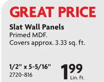 Home Hardware Slat Wall Panels offer