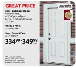 Home Hardware Steel Entrance Doors offer