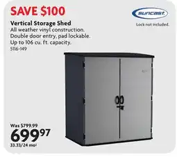 Home Hardware Vertical Storage Shed offer