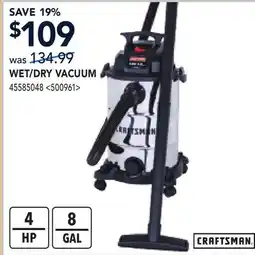 RONA CRAFTSMAN WET/DRY VACUUM offer