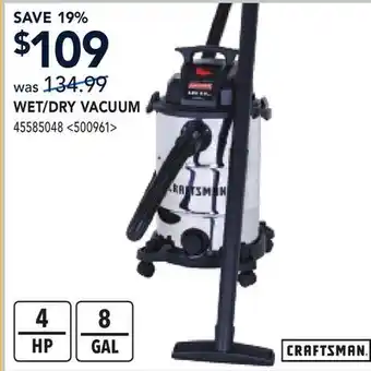 RONA CRAFTSMAN WET/DRY VACUUM offer