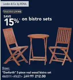 RONA Danforth 3-piece real wood bistro set offer