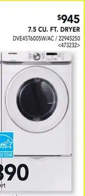 RONA 7.5 CU. FT. DRYER offer