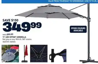 RONA 11' LED OFFSET UMBRELLA offer