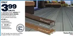 RONA 1 X 5-1/2 x 12' PRIME+ COMPOSITE DECK BOARD offer