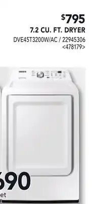 RONA 7.2 CU. FT. DRYER offer