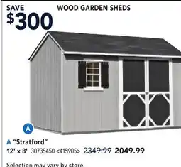 RONA WOOD GARDEN SHEDS Stratford 12' x 8' offer