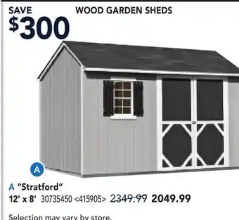 RONA WOOD GARDEN SHEDS Stratford 12' x 8' offer