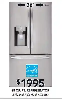 RONA LG 28 CU. FT. REFRIGERATOR offer