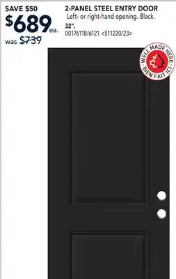 RONA 2-PANEL STEEL ENTRY DOOR offer