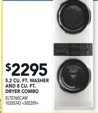 RONA ELECTROLUX 5.2 CU. FT. WASHER AND 8 CU. FT. DRYER COMBO offer