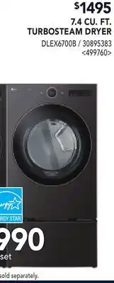 RONA LG 7.4 CU. FT. TURBOSTEAM DRYER offer